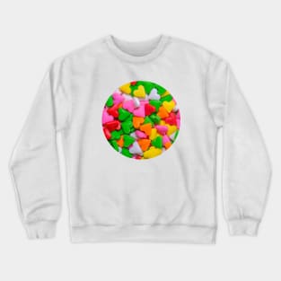 Multicolored Confetti Sprinkle Hearts Photo Circle Crewneck Sweatshirt